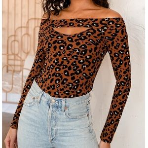 Leopard Off the Shoulder Bodysuit